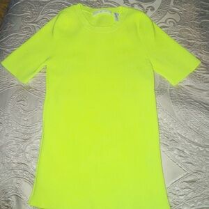 Helmut Lang Bright Yellow Short Sleeve Sweater